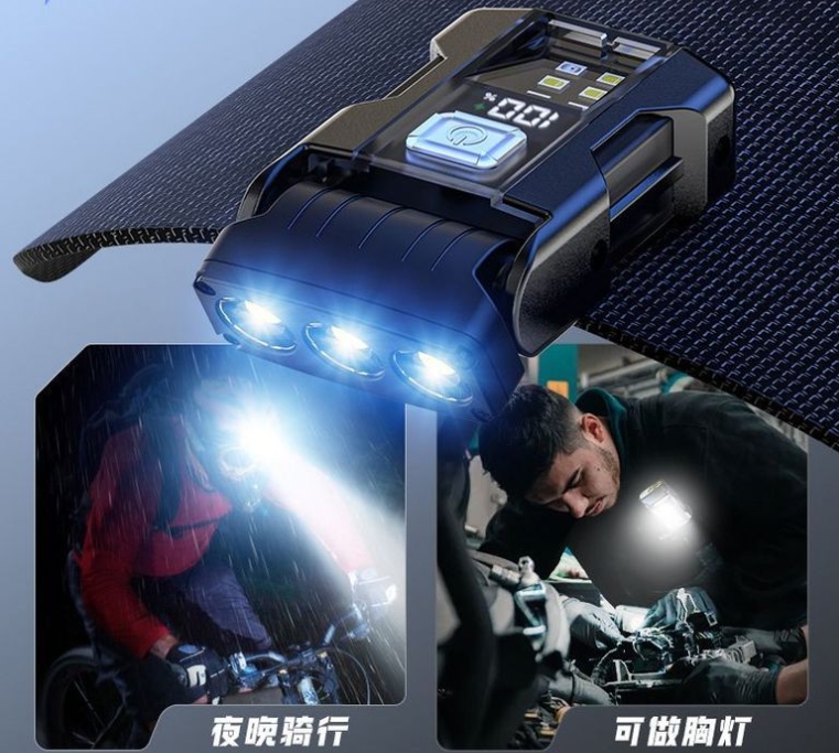New Mini EDC Flashlight Multifunctional Cap Light  Rechargeable Magnetic Work Light